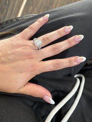 Love my wedding nails so much!! Such a cute French tip with chrome! Can't wait for this Saturday