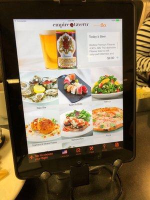 Menus on iPads