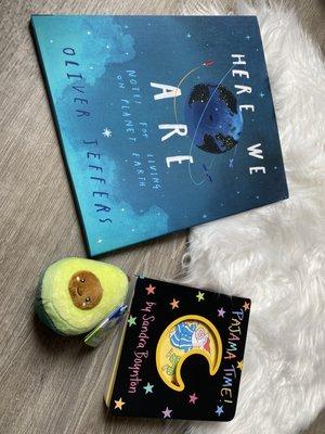 2 beautiful books and a cute avocado stuffed animal. What a nice gift!!!