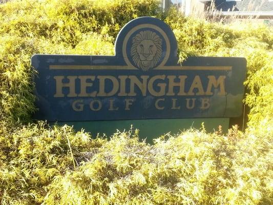 Hedingham club house sign