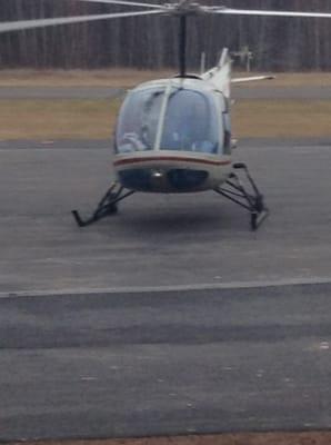 No sleigh today. Helicopter is faster!