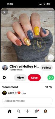 first pic is my pinterest inspiration-- then my nails