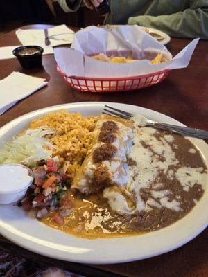 Ground beef enchilada lunch special