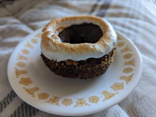 Campfire cake doughnut, think S'mores.