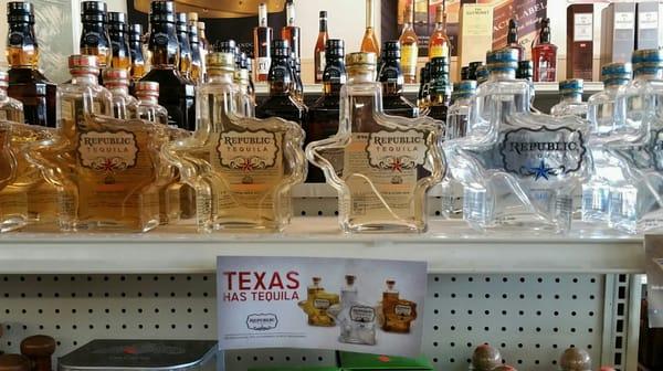 Texas shaped tequila