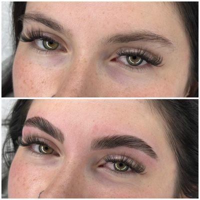 Eyebrow wax, lamination, and tint