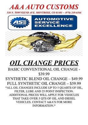 Best Oil Change Prices in Town!