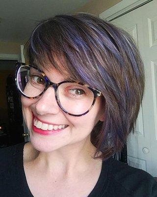 Recent color: lavender highlights!