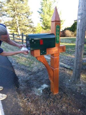 Custom 6 x 6 Posts with Veeder's Mailboxes