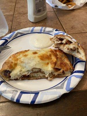 Chicken bacon ranch calzone