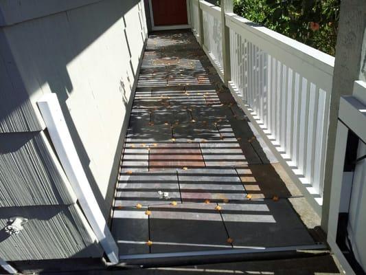 New Railing with Slate Walkway at Entry