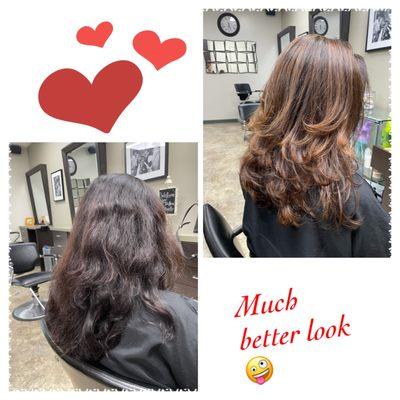 She asked for a lighter color and was very happy with the result