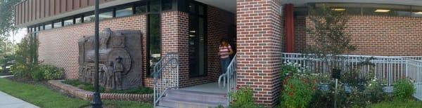 View of the library's entrance