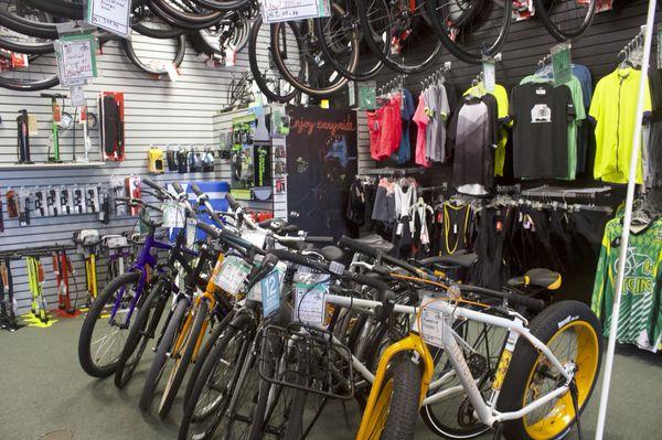 Great selection of riding gear for both road and mountain bike riders! Changing room available if needed.