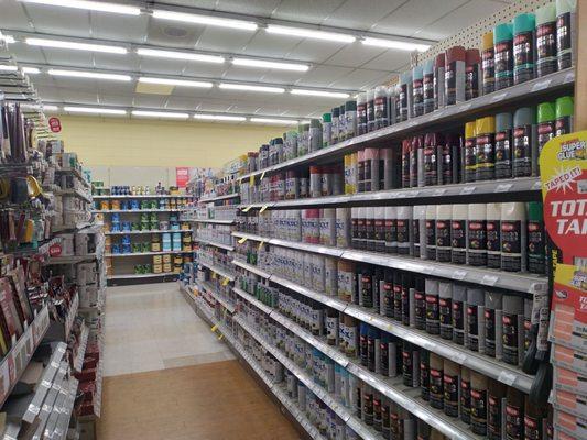 Vast paint department....