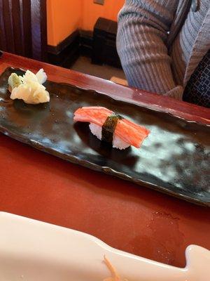 Crab stick sashimi