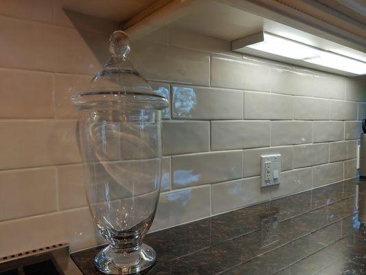 Back splash kitchen subway tile.