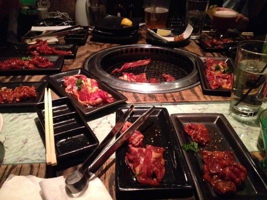 The grill and the delicious meats at GyuKaku