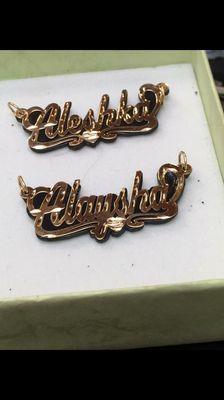 Nameplate earrings