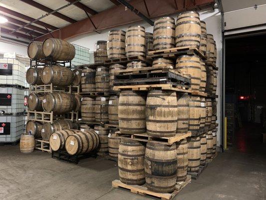 Aging barrels.