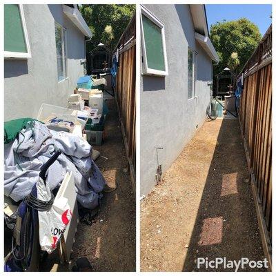 Clean out of a side yard in San Jose.