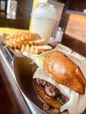 Burger fries & shake