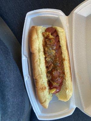 The hot dog with relish