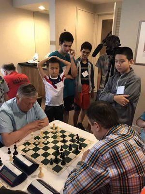 Karpov plays all students at our chess camp