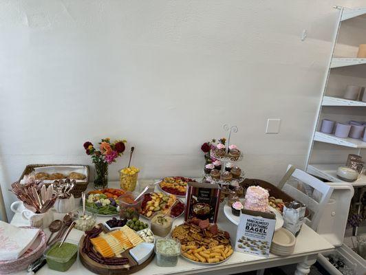 We set up snacks and desserts for everyone to nibble on while the candles dried.