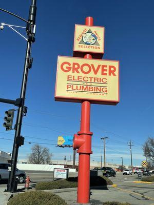 Grover Electric & Plumbing sign