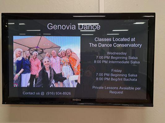 July 2024 Dance Class Calendar. $5 per class.