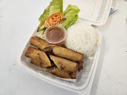 Spring Roll Plate w/ Rice