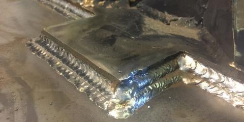 3 quarter fillet weld on steel plate