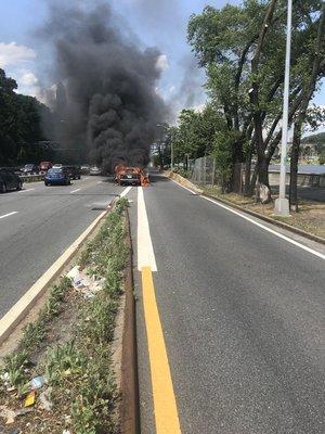 my car on fire on FDR drive on June 25th