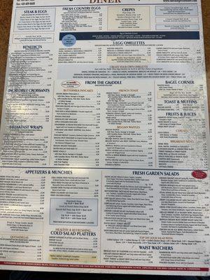 Menu side 1