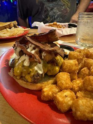 Cheesehead burger with bacon