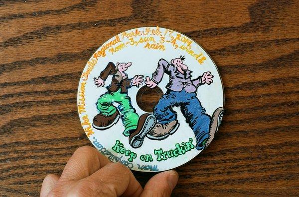 My enamel painting on a compact disc, using paints from Michaels.