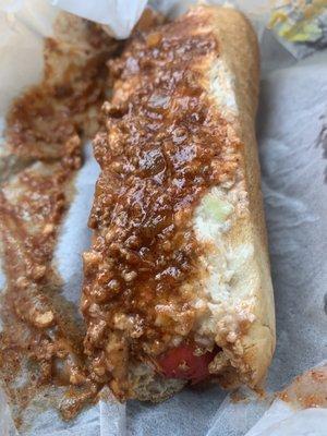 Chili slaw dog