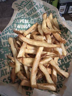 Completely unseasoned fries