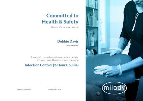 Debbie Davis, Infection Control Certified!