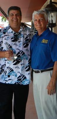 Herb Frank and Bill Kennedy received the Lighthouse Award at the Okeechobee Steak House.