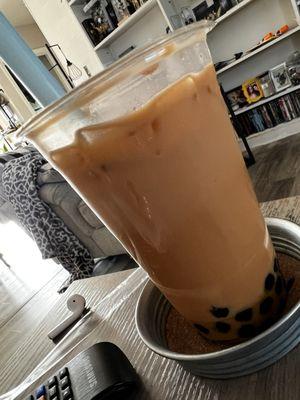 Thai tea with boba