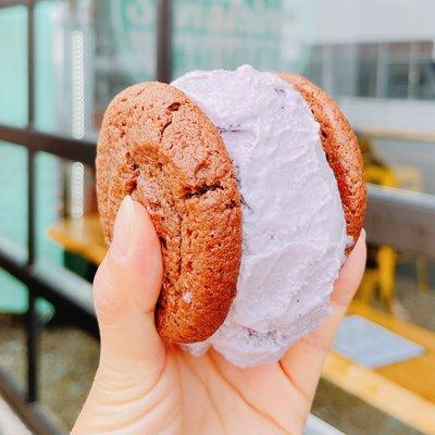 Blueberry Basil with Double Chocolate Cookie Sammie