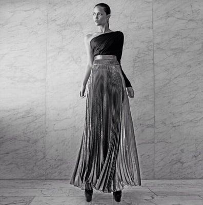 Metallic pleated skirt