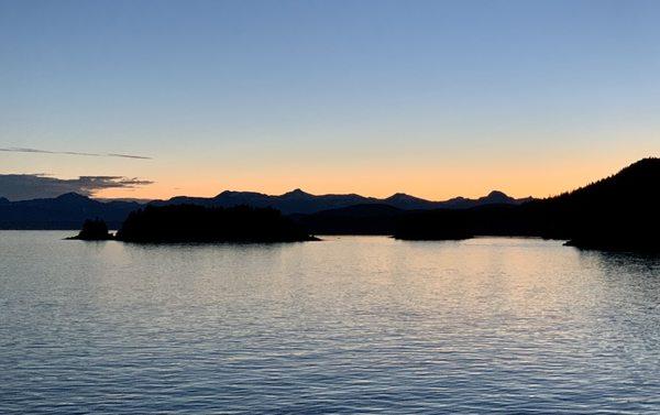 The sunset arriving in Juneau, Alaska.