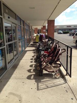 Now, that is a lot of strollers!