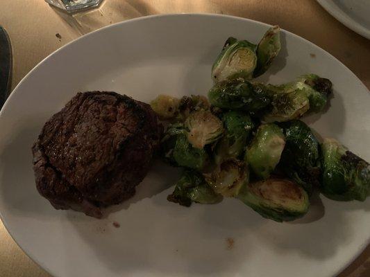 Filet and Brussels Sprouts