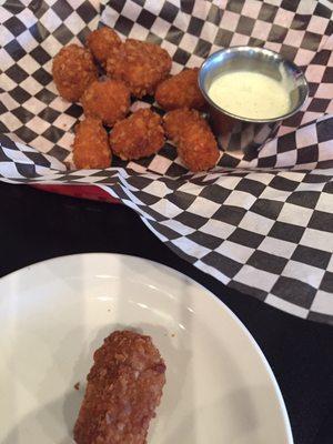 Cheddar pretzel bites with ranch!