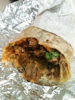 Carnitas burrito with everything.