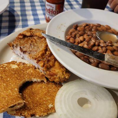 Pork chop and beans